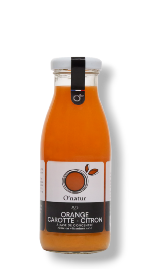 Jus orange, carotte et citron O’natur, bouteille de 25 cl